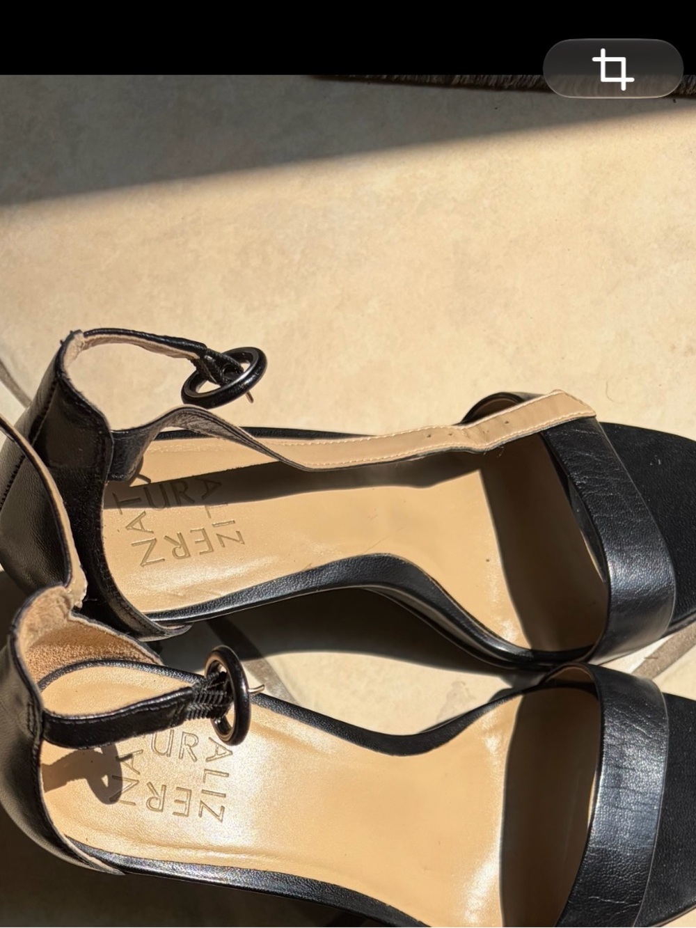Naturalizer Black Open-Toe Ankle-Strap Heels